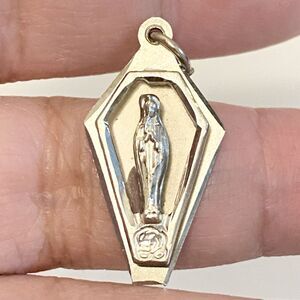 Vintage Chapel Sterling Filled Mother Mary Miraculous Medal Charm Pendant